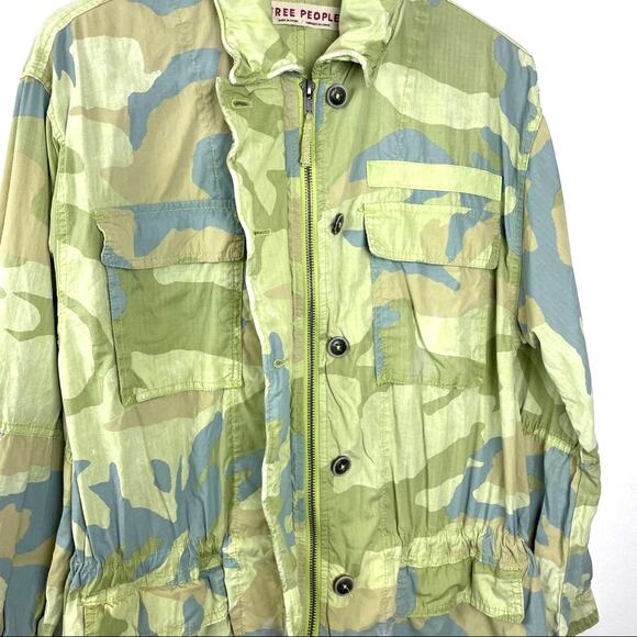 Free People | Camo Military Jacket Green Gray Camoflauge - Picture 4 of 13